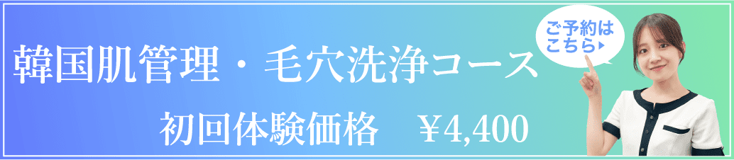 韓国肌管理・毛穴洗浄コース体験申し込みバナー